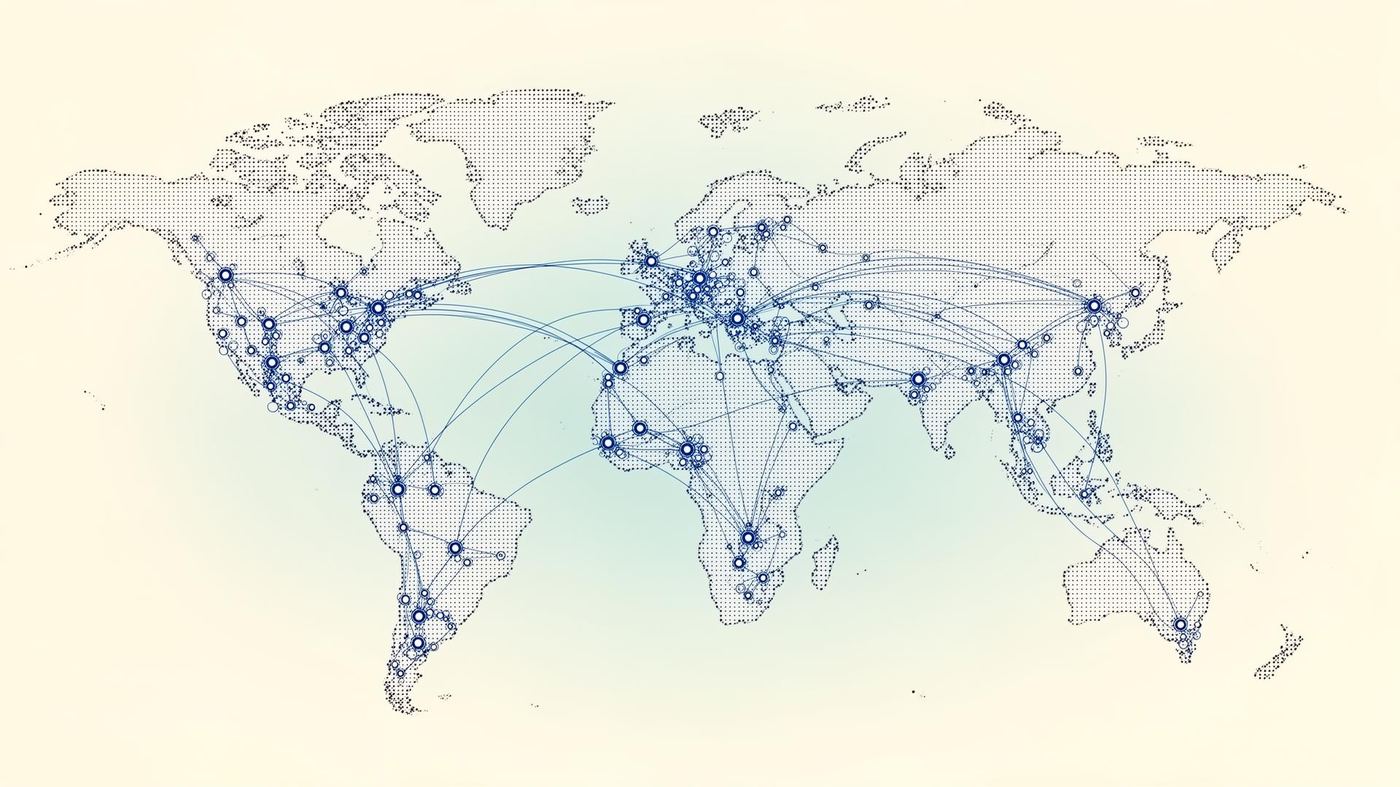 World map illustrating the global geography of clinical trials across regions