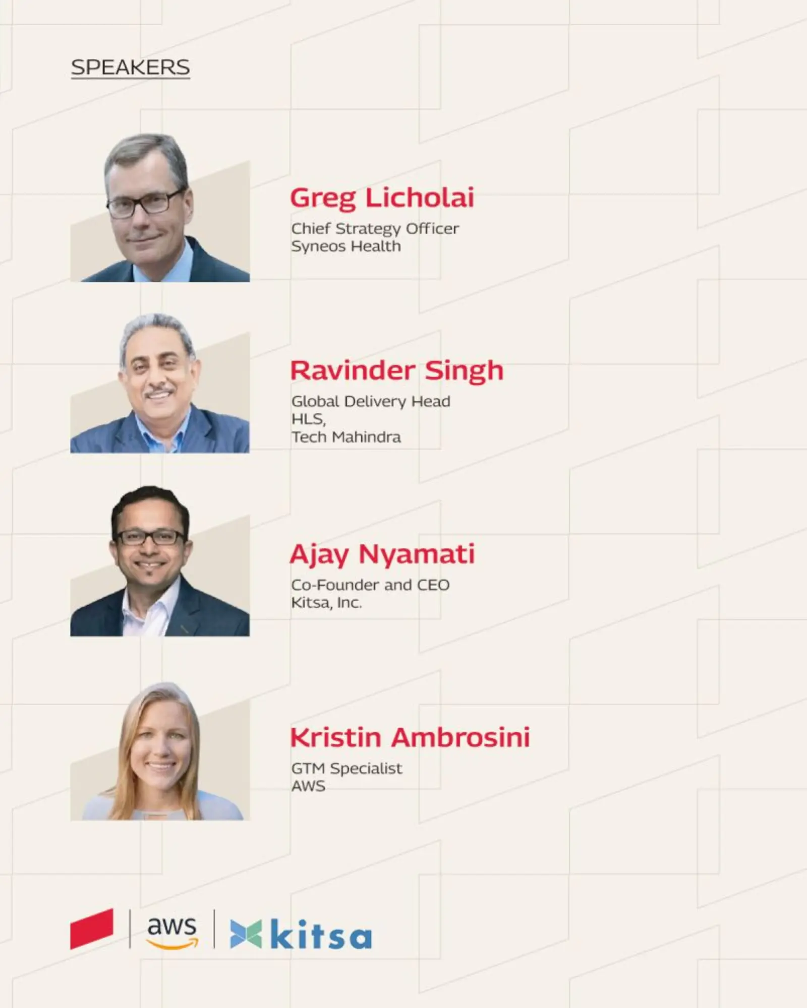 Webinar speakers - Greg Licholai, Ravinder Singh, Ajay Nyamati, Kristin Ambrosini